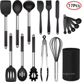 Amazon Hot Sell Silicone Kitchen Utensil Set with Stainless Steel Handle Silicone Cooking tool sets